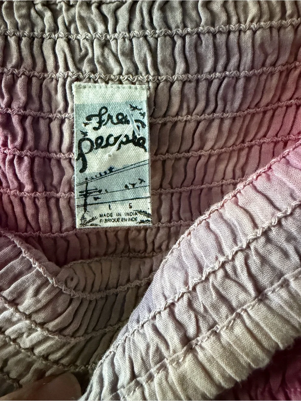 Free People Tie Dye Strapless Mini Dress Large Appliqué Pixie Fairy Renaissance